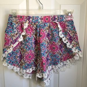 LF Mika and Gala Floral Lace Shorts
